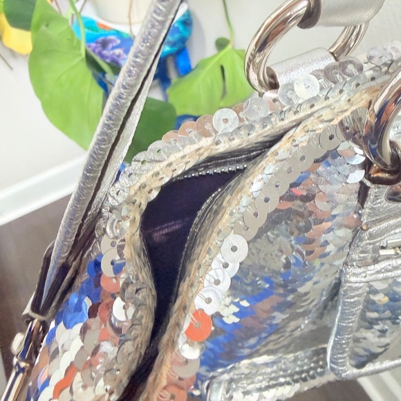 Y2K Vintage Coach Silver Sequin Poppy Spotlight 13821 - Picture 5 of 10